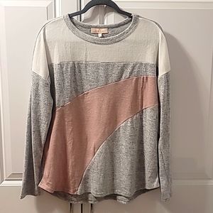 NWOT Hailey & Co Brushed Knit Lightweight Colorblock Sweater Size Large